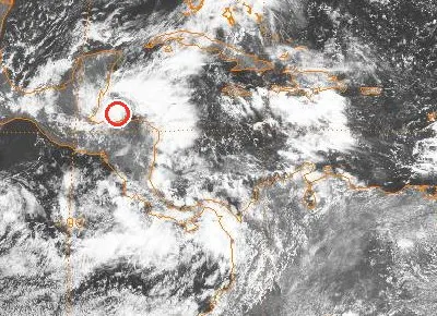 Image satellite géostationnaire de KYLE près de Roatán le 11 octobre 1996