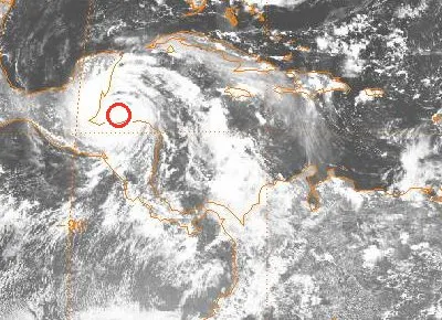 Image satellite géostationnaire de GRETA près de Roatán le 18 septembre 1978