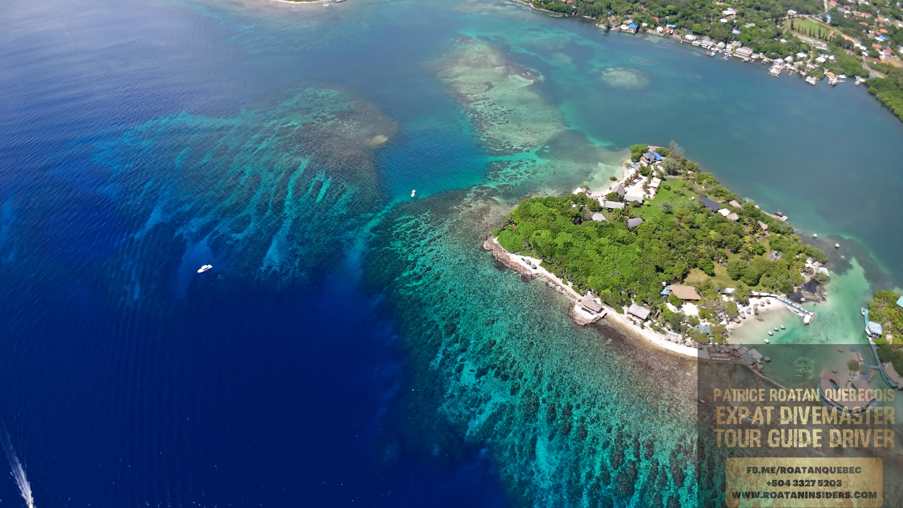 Passage entre les cays des French Keys, vue drone