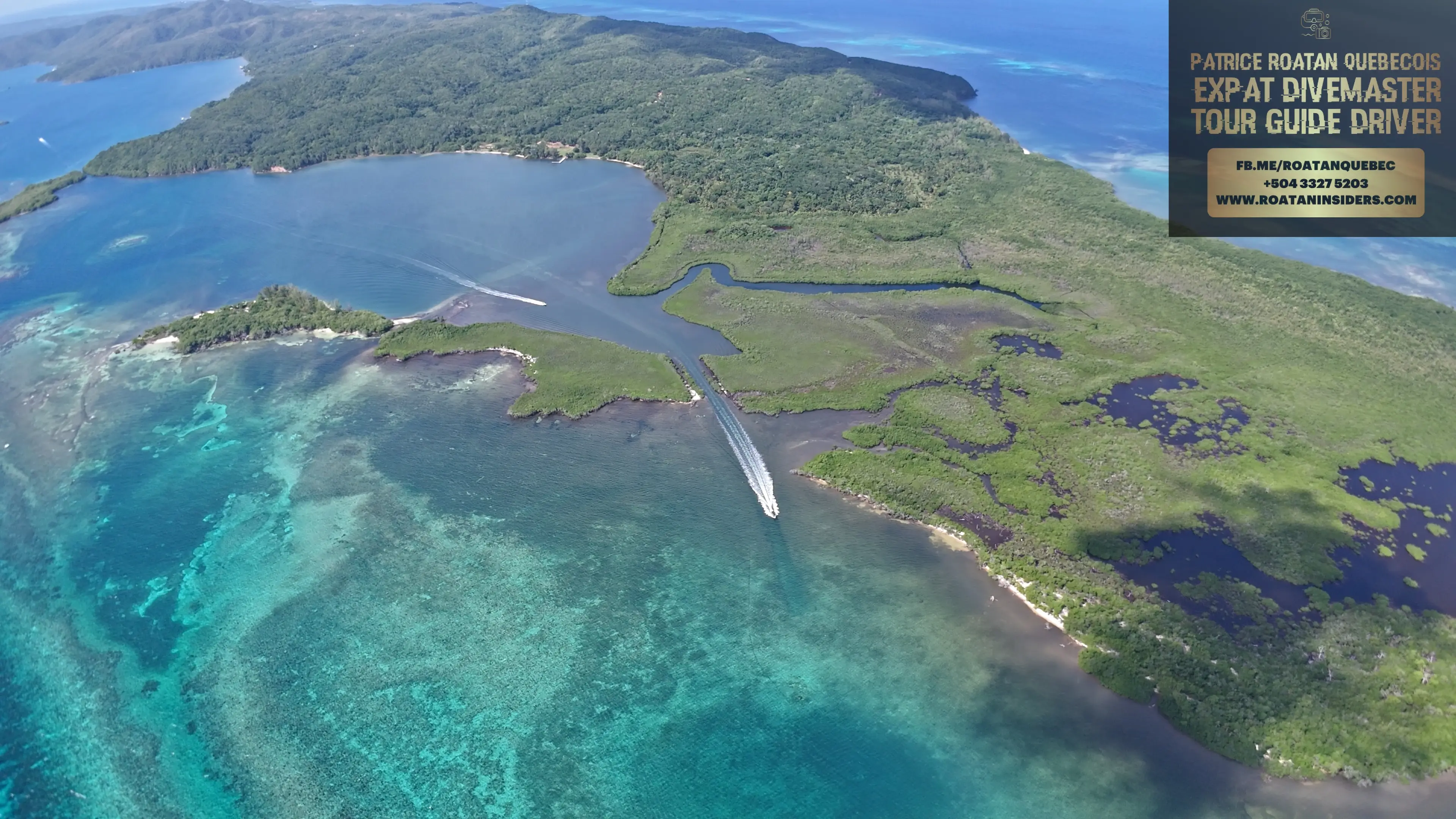 The Port Royal mangroves in Roatán's East End, by drone