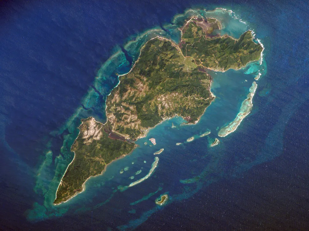 Guanaja, l'île voisine de Roatán vue depuis la station spatiale