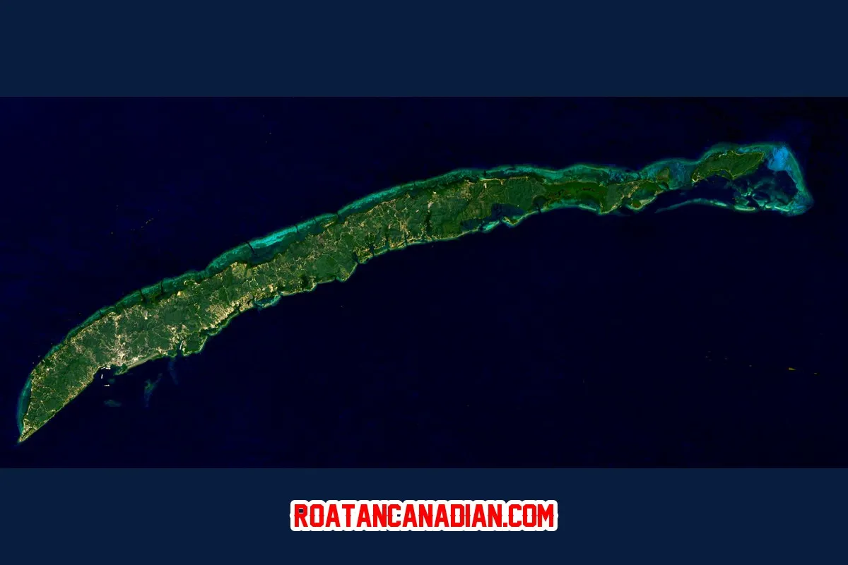 Roatán satellite map: 50 years from space, 1973-2026